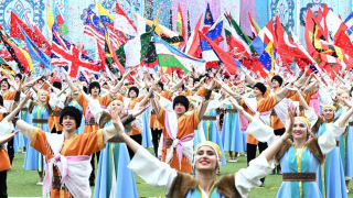 FILE PHOTO: Artists dressed in national costumes perform during the closing ceremony of the 2024 BRICS Sports Games in the village of Mirny, outside Kazan, Republic of Tatarstan, Russia. ©  Sputnik / Maksim Bogodvid