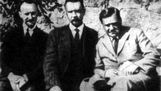 Лидеры евразийства П. Н. Савицкий, Н. С. Трубецкой, П. П. Сувчинский